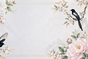 柔和花鸟画背景