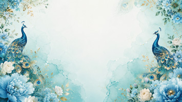 Exquisite peacock and floral background