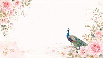 精美婚礼邀请背景设计孔雀