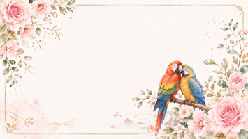 浪漫鹦鹉花卉婚礼背景