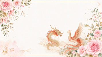 东方婚礼龙凤插画设计