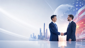 国际商务合作握手场景