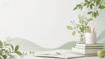 宁静书桌与自然元素