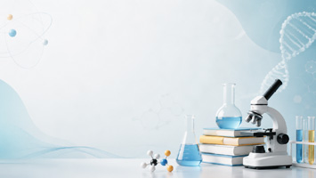 科学桌面背景与实验设备