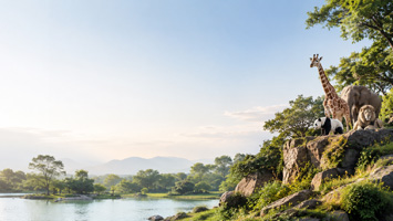 宁静的动物栖息地景观
