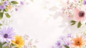 柔和春花边框背景