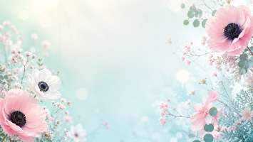 梦幻春日花卉背景