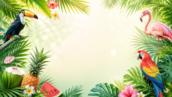 热带丛林夏日背景