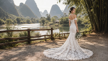 河畔婚纱美照