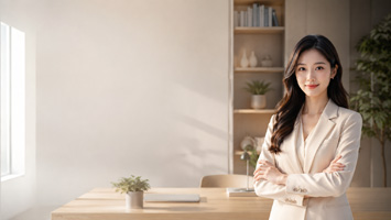 现代优雅办公空间女性肖像
