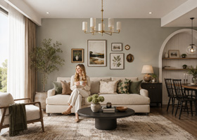 A Cozy, Modern Living Room and Relaxing Moments