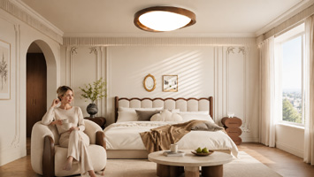 Cozy, modern bedroom interior
