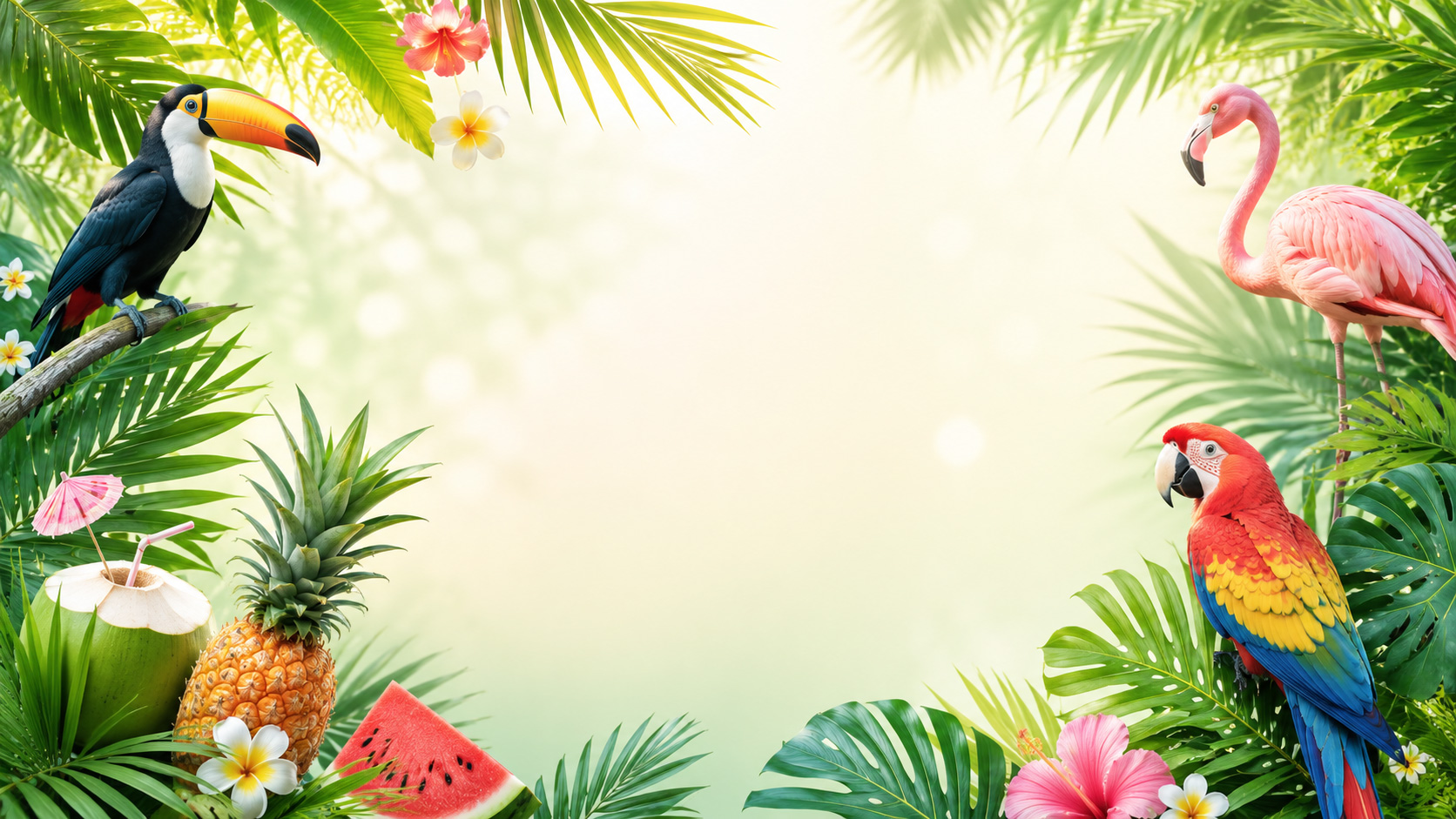 热带丛林夏日背景