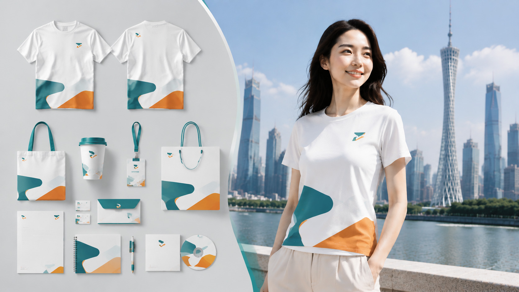 现代品牌展示与城市风光