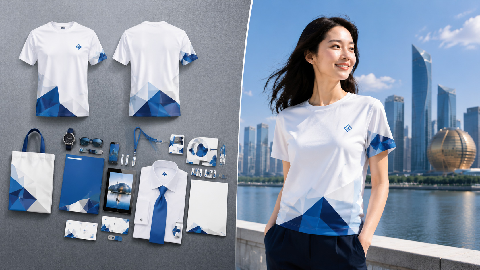 现代品牌展示与都市风光