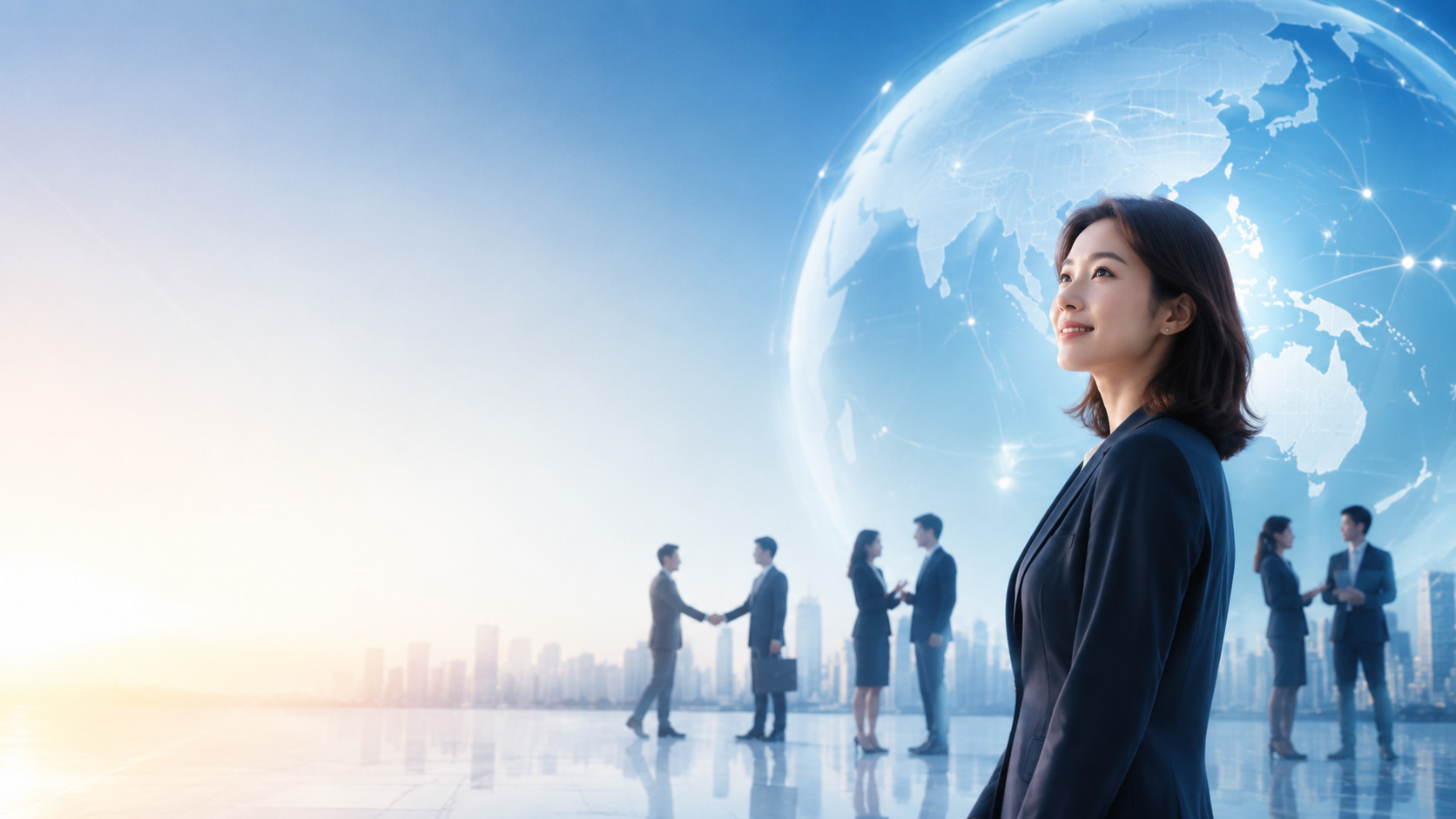 现代商务高科技全球连接